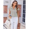 imageZeagoo Womens Button Down Shirt V Neck Blouses Cap Sleeve Top Dressy Casual Blouses 2025 Trendy Bussiness Work Outfits SXXLBeige Striped