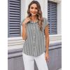 imageZeagoo Womens Button Down Shirt V Neck Blouses Cap Sleeve Top Dressy Casual Blouses 2025 Trendy Bussiness Work Outfits SXXLBlack Striped