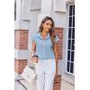imageZeagoo Womens Button Down Shirt V Neck Blouses Cap Sleeve Top Dressy Casual Blouses 2025 Trendy Bussiness Work Outfits SXXLLight Blue
