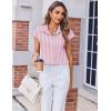 imageZeagoo Womens Button Down Shirt V Neck Blouses Cap Sleeve Top Dressy Casual Blouses 2025 Trendy Bussiness Work Outfits SXXLPink Striped