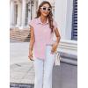 imageZeagoo Womens Button Down Shirt V Neck Blouses Cap Sleeve Top Dressy Casual Blouses 2025 Trendy Bussiness Work Outfits SXXLPink Striped