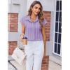 imageZeagoo Womens Button Down Shirt V Neck Blouses Cap Sleeve Top Dressy Casual Blouses 2025 Trendy Bussiness Work Outfits SXXLPurple Striped