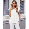 imageZeagoo Womens Button Down Shirt V Neck Blouses Cap Sleeve Top Dressy Casual Blouses 2025 Trendy Bussiness Work Outfits SXXLWhite