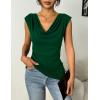 imageZeagoo Womens Tank Tops 2 Pack Trendy Going Out Tops Sleeveless Shirts Ruched Business Casual Basic Tunic Tops OutfitsBblackdark Green