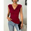 imageZeagoo Womens Tank Tops 2 Pack Trendy Going Out Tops Sleeveless Shirts Ruched Business Casual Basic Tunic Tops OutfitsBblackwine Red