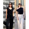 imageZeagoo Womens Tank Tops 2 Pack Trendy Going Out Tops Sleeveless Shirts Ruched Business Casual Basic Tunic Tops OutfitsBblackwine Red