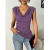 imageZeagoo Womens Tank Tops 2 Pack Trendy Going Out Tops Sleeveless Shirts Ruched Business Casual Basic Tunic Tops OutfitsBblackwineberry