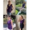 imageZeagoo Womens Tank Tops 2 Pack Trendy Going Out Tops Sleeveless Shirts Ruched Business Casual Basic Tunic Tops OutfitsPurple