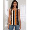 imageZeagoo Tank Tops for Women 2025 Summer Square Neck Loose Fit Side Split Casual Flowy Sleeveless Shirts SXXLBlackblaack Orange Stripe