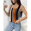 imageZeagoo Tank Tops for Women 2025 Summer Square Neck Loose Fit Side Split Casual Flowy Sleeveless Shirts SXXLOrange Black Stripe