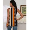 imageZeagoo Tank Tops for Women 2025 Summer Square Neck Loose Fit Side Split Casual Flowy Sleeveless Shirts SXXLOrange Black Stripe