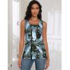 imageZeagoo Tank Tops for Women 2025 Summer Square Neck Loose Fit Side Split Casual Flowy Sleeveless Shirts SXXLWhite Leaf