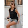 imageZeagoo Women Eyelet Tank Tops Sleeveless Shirts V Neck Cute Summer Top Loose Fit Camisole SXXLBlack