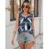 imageZeagoo Women Eyelet Tank Tops Sleeveless Shirts V Neck Cute Summer Top Loose Fit Camisole SXXLBlack Blue Floral