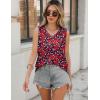 imageZeagoo Women Eyelet Tank Tops Sleeveless Shirts V Neck Cute Summer Top Loose Fit Camisole SXXLBlack Red Floral
