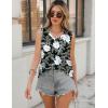 imageZeagoo Women Eyelet Tank Tops Sleeveless Shirts V Neck Cute Summer Top Loose Fit Camisole SXXLBlack White Floral