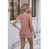 imageZeagoo Women Eyelet Tank Tops Sleeveless Shirts V Neck Cute Summer Top Loose Fit Camisole SXXLPink