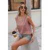 imageZeagoo Women Eyelet Tank Tops Sleeveless Shirts V Neck Cute Summer Top Loose Fit Camisole SXXLPink