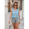 imageZeagoo Women Eyelet Tank Tops Sleeveless Shirts V Neck Cute Summer Top Loose Fit Camisole SXXLSky Blue
