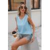 imageZeagoo Women Eyelet Tank Tops Sleeveless Shirts V Neck Cute Summer Top Loose Fit Camisole SXXLSky Blue