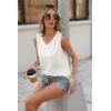 imageZeagoo Women Eyelet Tank Tops Sleeveless Shirts V Neck Cute Summer Top Loose Fit Camisole SXXLWhite
