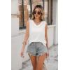 imageZeagoo Women Eyelet Tank Tops Sleeveless Shirts V Neck Cute Summer Top Loose Fit Camisole SXXLWhite