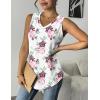 imageZeagoo Women Eyelet Tank Tops Sleeveless Shirts V Neck Cute Summer Top Loose Fit Camisole SXXLWhite Pink Floral