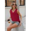 imageZeagoo Women Eyelet Tank Tops Sleeveless Shirts V Neck Cute Summer Top Loose Fit Camisole SXXLWine Red