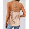 imageZeagoo Womens Cowl Neck Satin Camisole Sleeveless Spaghetti Strap Silk Cami Tank Tops Summer Basic Tank ShirtChampagne