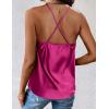 imageZeagoo Womens Cowl Neck Satin Camisole Sleeveless Spaghetti Strap Silk Cami Tank Tops Summer Basic Tank ShirtRose