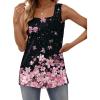 imageZeagoo Tank Tops for Women 2025 Summer Square Neck Loose Fit Side Split Casual Flowy Sleeveless Shirts SXXLPurple Flower
