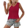 imageZeagoo Women Eyelet Tank Tops Sleeveless Shirts V Neck Cute Summer Top Loose Fit Camisole SXXLWine Red
