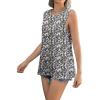 imageZeagoo Sleeveless Tops for Women High Neck Flowy Clothes Summer Tops for Women 2025Black Pink Flowerral