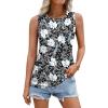 imageZeagoo Sleeveless Tops for Women High Neck Flowy Clothes Summer Tops for Women 2025Black White Flower