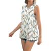 imageZeagoo Sleeveless Tops for Women High Neck Flowy Clothes Summer Tops for Women 2025Leafprint
