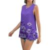 imageZeagoo Sleeveless Tops for Women High Neck Flowy Clothes Summer Tops for Women 2025Purple Flower