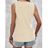 imageZeagoo Tops for Women Trendy 2024 Tank Tops Keyhole Neck Sleeveless Blouses Summer Business Casual Basic ShirtsBeige