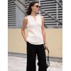 imageZeagoo Tops for Women Trendy 2024 Tank Tops Keyhole Neck Sleeveless Blouses Summer Business Casual Basic ShirtsBeige