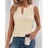 imageZeagoo Tops for Women Trendy 2024 Tank Tops Keyhole Neck Sleeveless Blouses Summer Business Casual Basic ShirtsBeige