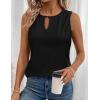 imageZeagoo Tops for Women Trendy 2024 Tank Tops Keyhole Neck Sleeveless Blouses Summer Business Casual Basic ShirtsBlack