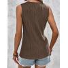 imageZeagoo Tops for Women Trendy 2024 Tank Tops Keyhole Neck Sleeveless Blouses Summer Business Casual Basic ShirtsBrown