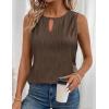 imageZeagoo Tops for Women Trendy 2024 Tank Tops Keyhole Neck Sleeveless Blouses Summer Business Casual Basic ShirtsBrown