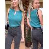 imageZeagoo Tops for Women Trendy 2024 Tank Tops Keyhole Neck Sleeveless Blouses Summer Business Casual Basic ShirtsDark Cyan