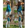 imageZeagoo Tops for Women Trendy 2024 Tank Tops Keyhole Neck Sleeveless Blouses Summer Business Casual Basic ShirtsDark Cyan