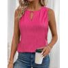 imageZeagoo Tops for Women Trendy 2024 Tank Tops Keyhole Neck Sleeveless Blouses Summer Business Casual Basic ShirtsHotpink