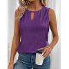 imageZeagoo Tops for Women Trendy 2024 Tank Tops Keyhole Neck Sleeveless Blouses Summer Business Casual Basic ShirtsPurple