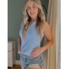 imageZeagoo Tops for Women Trendy 2024 Tank Tops Keyhole Neck Sleeveless Blouses Summer Business Casual Basic ShirtsSky Blue