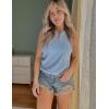 imageZeagoo Tops for Women Trendy 2024 Tank Tops Keyhole Neck Sleeveless Blouses Summer Business Casual Basic ShirtsSky Blue