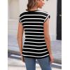 imageZeagoo Womens 3 Pack Crewneck Cap Sleeve Tank Tops Casual Basic T Shirts Loose Fit Tee Summer Tops 20251black Stripe