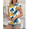 imageZeagoo Womens 3 Pack Crewneck Cap Sleeve Tank Tops Casual Basic T Shirts Loose Fit Tee Summer Tops 20251floral Tye Dye